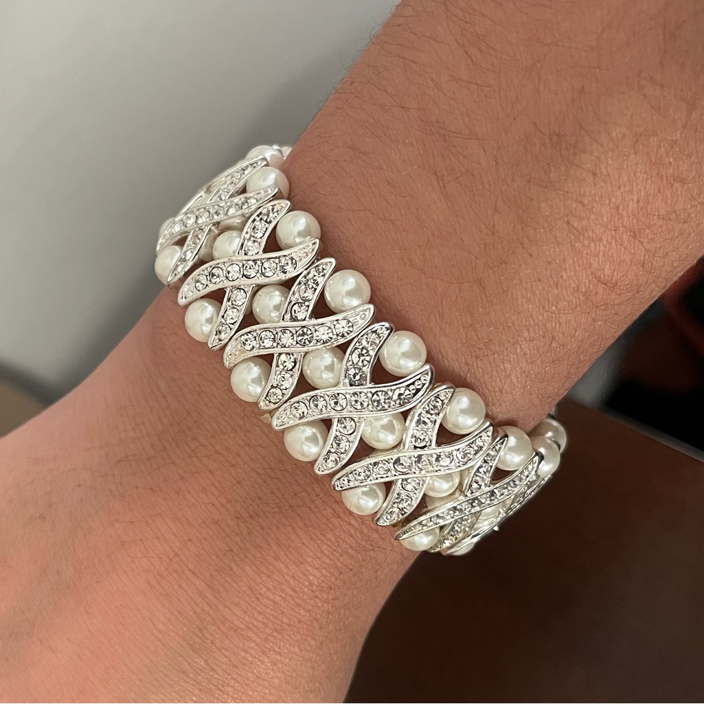 Pearl And Diamond Wedding Bracelet 13$